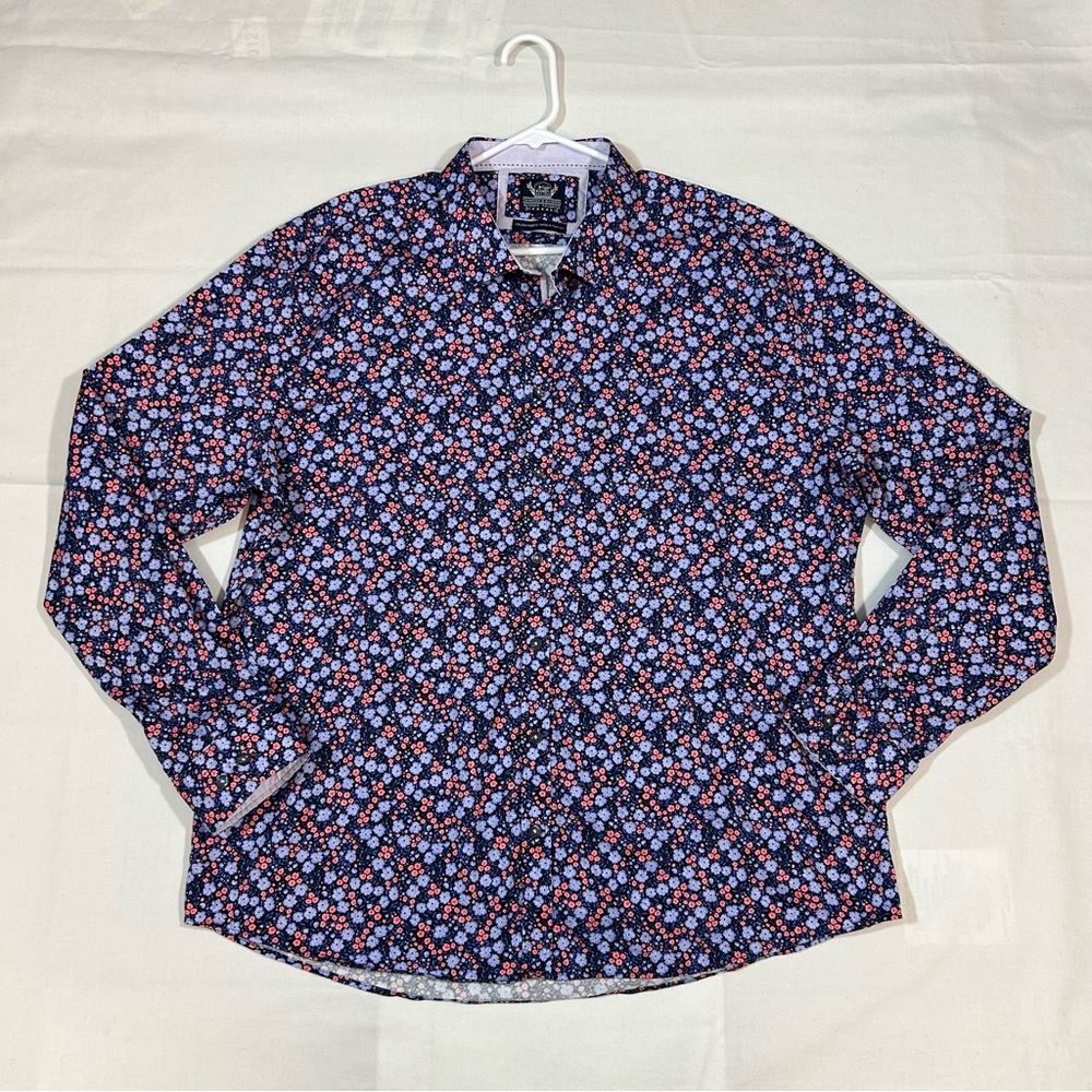 Thomson & Richards Men's 4XL Floral Button Up Dress L/S Shirt Italian Fabric EUC